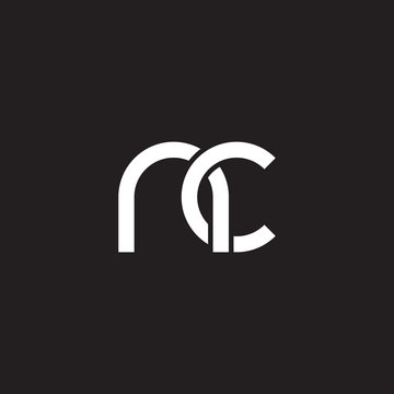 Initial lowercase letter nc, overlapping circle interlock logo, white color on black background