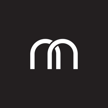 Initial lowercase letter nn, overlapping circle interlock logo, white color on black background