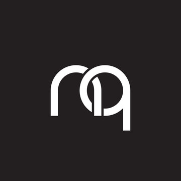 Initial lowercase letter nq, overlapping circle interlock logo, white color on black background