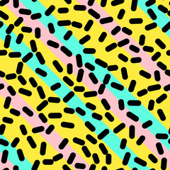 Retro Seamless Pattern in Memphis Style Design