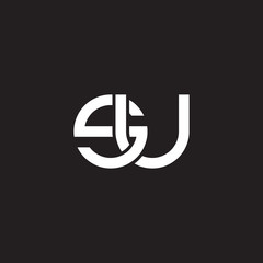 Initial lowercase letter su, overlapping circle interlock logo, white color on black background