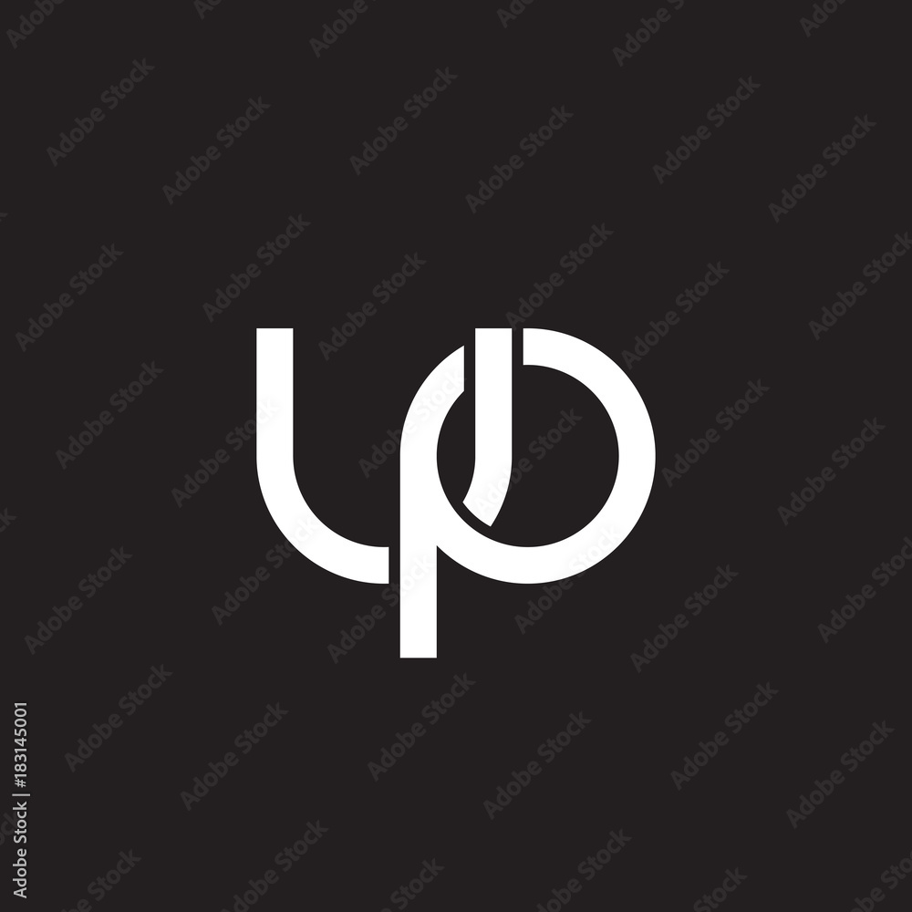 Wall mural Initial lowercase letter up, overlapping circle interlock logo, white color on black background - Wall murals