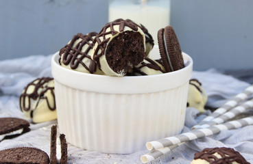 chocolate chip cookies and white chocolate. chocolate dessert