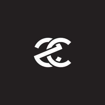 Initial lowercase letter zc, overlapping circle interlock logo, white color on black background