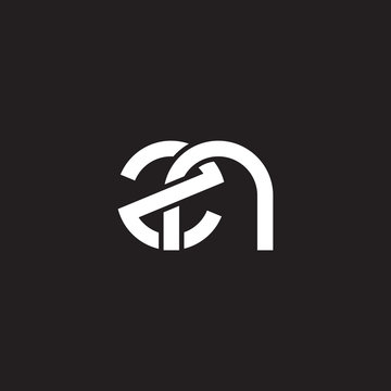Initial lowercase letter zn, overlapping circle interlock logo, white color on black background