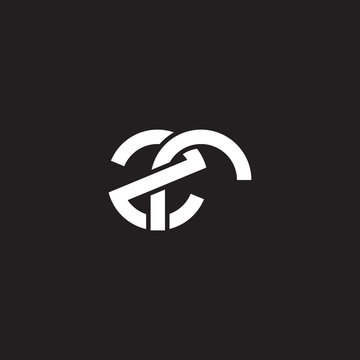 Initial lowercase letter zr, overlapping circle interlock logo, white color on black background