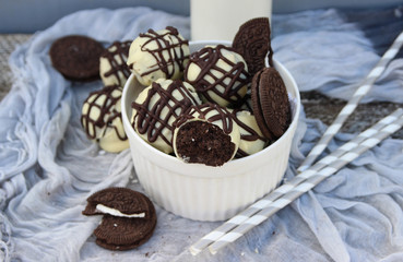 chocolate chip cookies and white chocolate. chocolate dessert