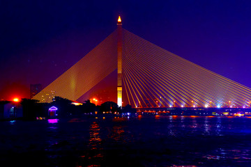 Rama VIII Bridge,The Rama VIII Bridge is a cable-stayed bridge crossing the Chao Phraya River in Bangkok, Thailand.  