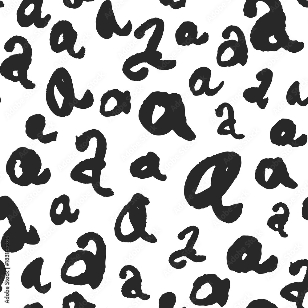 Poster vector seamless pattern with calligraphy letters a