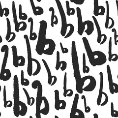 Vector Seamless Pattern with Calligraphy Letters B