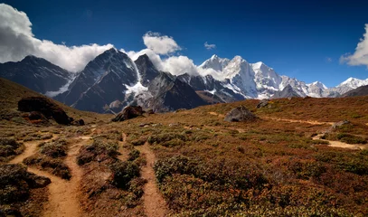 Fotobehang Makalu Het uitzicht op de oostelijke helling van de Mount Everest