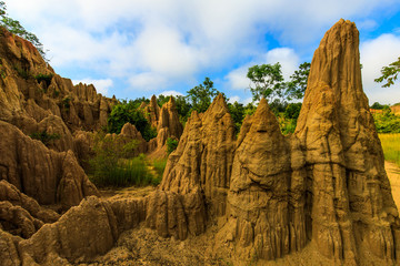 Beautiful cliff soil in national park of Nan province, Thailand.