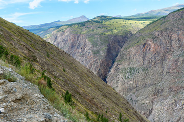 Road of Pass Katu-Yaryk. Altai Republic. Russia