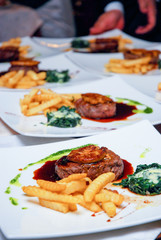 Delicious Grilled Steak in  Restaurant Steak