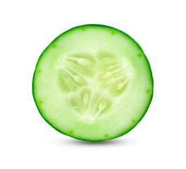 Fresh slice cucumber on white background
