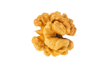 walnut heart isolated on white background