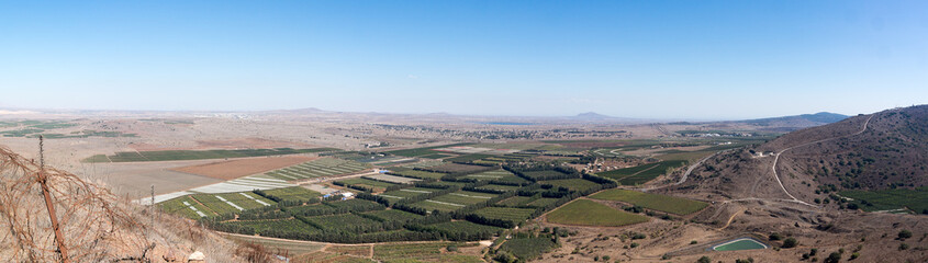 Fototapeta na wymiar Israel and Syria panorama from Golan Heights