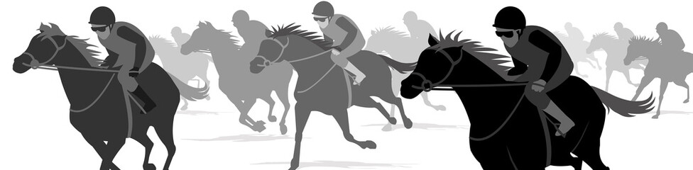 Horse race Silhouette, Racecourse, Jockey