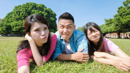 Fototapeta premium young people selfie