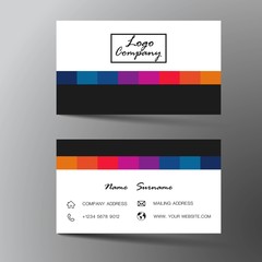  Modern business card template design. With inspiration from the abstract. Contact card for company. Two sided. Vector illustration. 