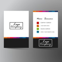  Modern business card template design. With inspiration from the abstract. Contact card for company. Two sided. Vector illustration. 