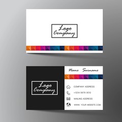  Modern business card template design. With inspiration from the abstract. Contact card for company. Two sided. Vector illustration. 