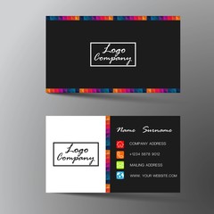  Modern business card template design. With inspiration from the abstract. Contact card for company. Two sided. Vector illustration. 