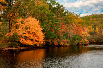 Fall foliage and colors Lake Placid, upstate NY