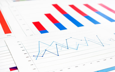 Colorful paper graphs as business background. Business concept.