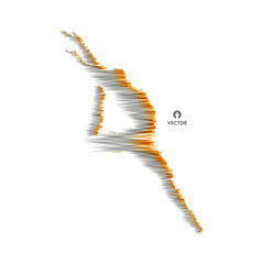 Man is posing and dancing. 3d model of man. Sport symbol. Vector illustration.