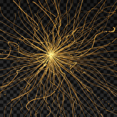 Abstract science or technology background. Array with dynamic particles. Vector illustration.