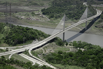 Aerial view of Puente Centenario, Panama's Centennial Bridge