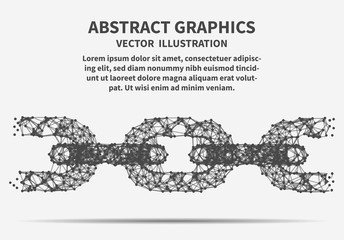 Obraz premium Digital chain, vector illustration. Network connections.