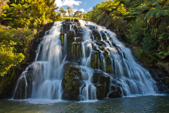 Cascade waterfall near town of Waihi, New Zealand