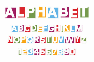  Alphabet letters cut out from paper