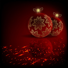 Christmas dark red design with balls