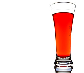 isolated glass of red juice