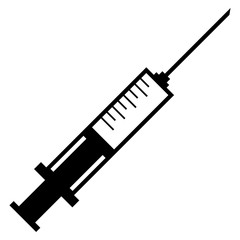 Empty medical syringe. Vector icon.