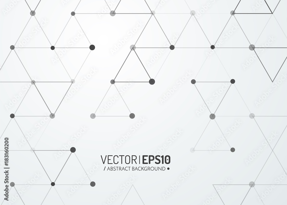 Poster technology background. triangles with dots. geometric pattern