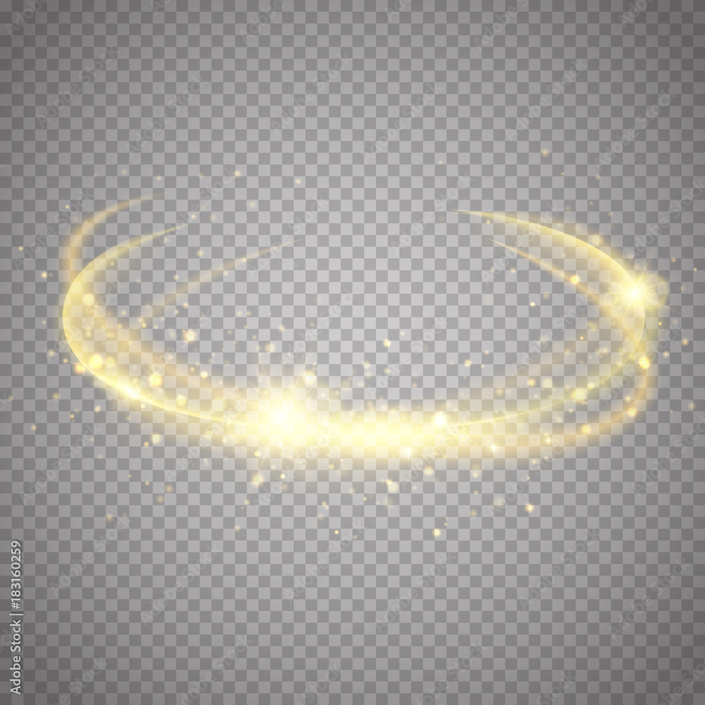 Canvas Prints golden light effect. magic circle glow. vector