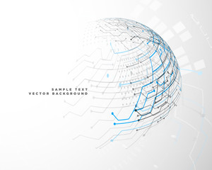 futuristic technology network background in sphere shape