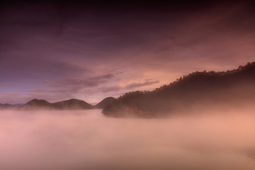 Landscape of Srinakharin dam Kanchanaburi province, Thailand.