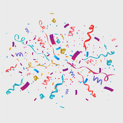 Confetti isolated on transparent background. Festive vector illustration