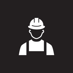 Engineer Icon. Man in Hard Hat. Buider Symbol.