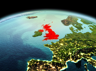 United Kingdom on planet Earth in space