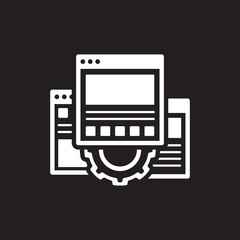 Technical Documentation Icon. Gear and Web Pages. Development Symbol.