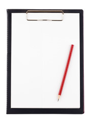 To do list with red pencil isolated on white background