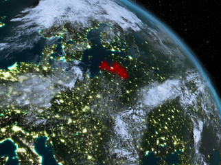 Latvia at night from orbit