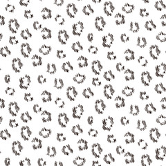 Cheetah scribbled texture seamless vector pattern. Animal skin texture.