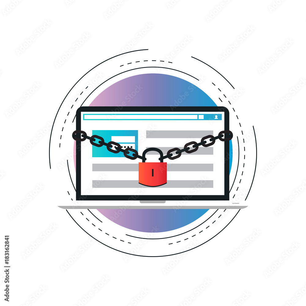 Poster secure account login gradient color vector illustration design. user interface login, account regist
